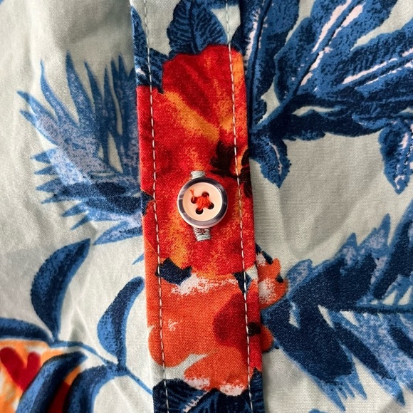 Denim & Flower Blue and Red Floral Men's Shirt - Picture 2 of 6